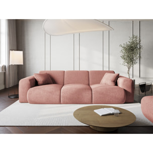 Canapé "Nolio" 3 places en chenille rose