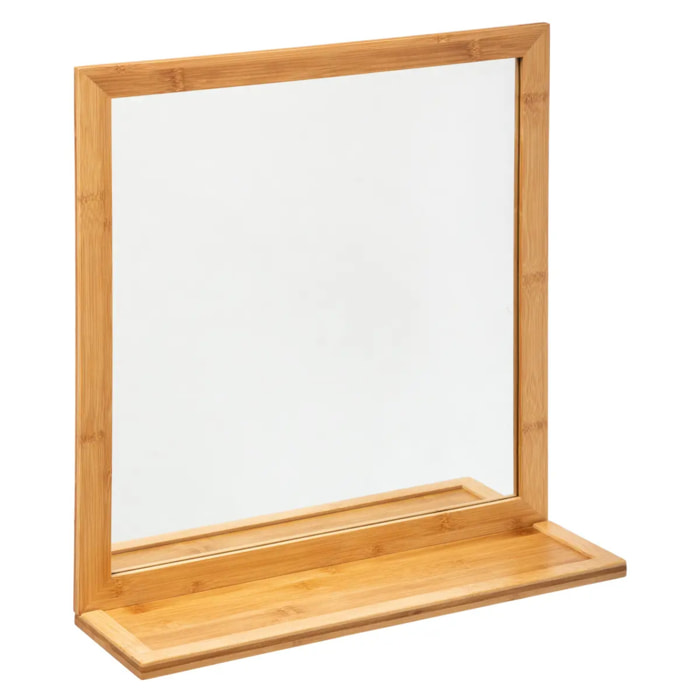 Miroir avec tablette 51x30 cm Bambou