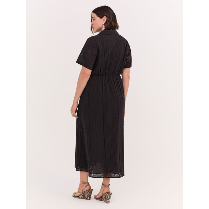 Fiorella Rubino - Vestido línea griega DREAM en sangallo - Negro