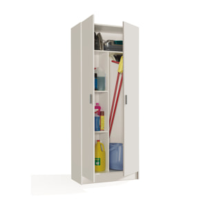 Armario Escobero 2 Puertas 73x180x37 Cm Blanco