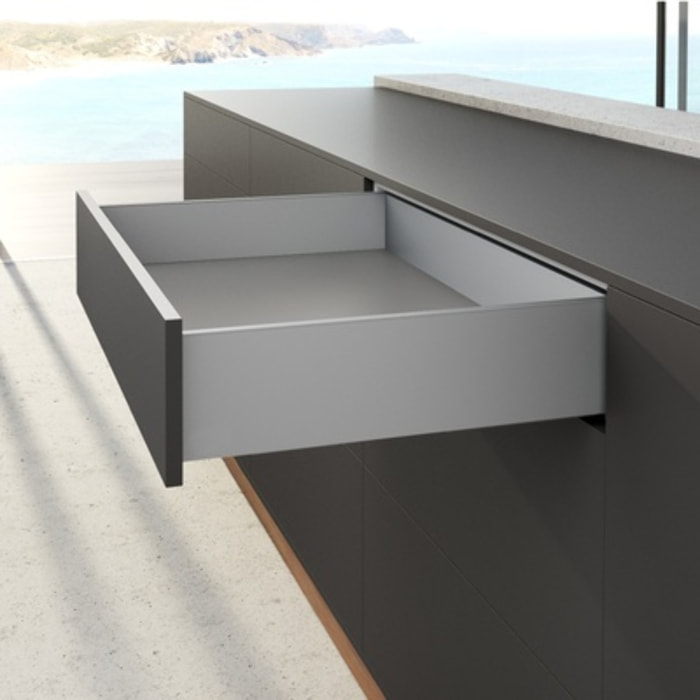 Profilé latéral de tiroir AvanTech YOU, hauteur 139 mm x NL 350 mm, Argent, gauche et droite - HETTICH - 9353346