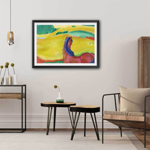 Poster Chevaux dans le paysage par Franz Marc Affiche + cadre en bois - Noir