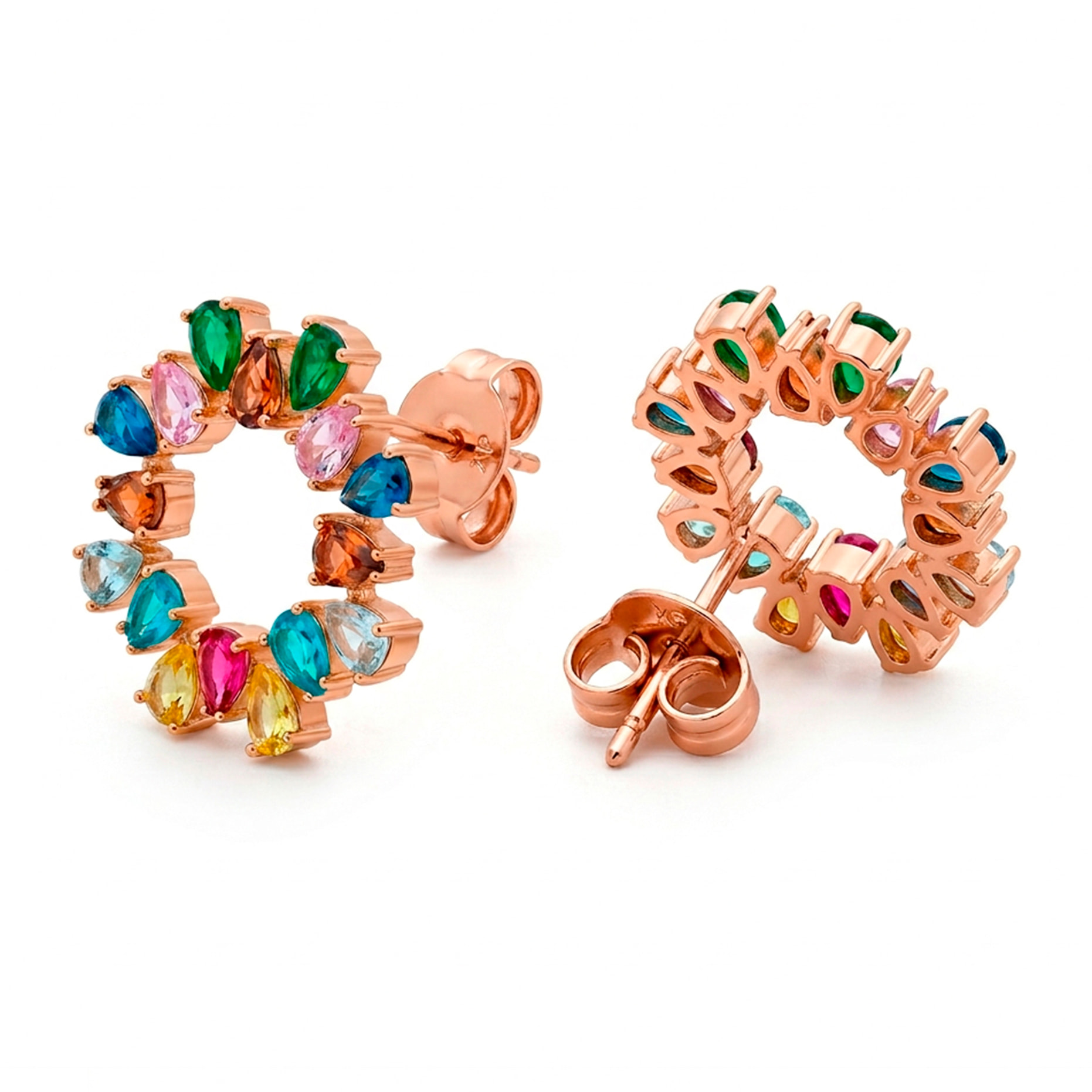 Pendientes de Perla Blanca acabados en oro amarillo de 18K- Lessa
