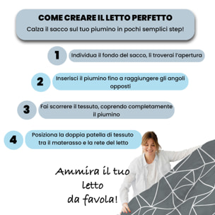 PARURE COPRIPIUMINO IDA, 100% Cotone - MARTE