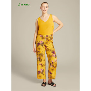 Elena Mirò - Pantalones de viscosa ECOVERO™ estampada - Amarillo