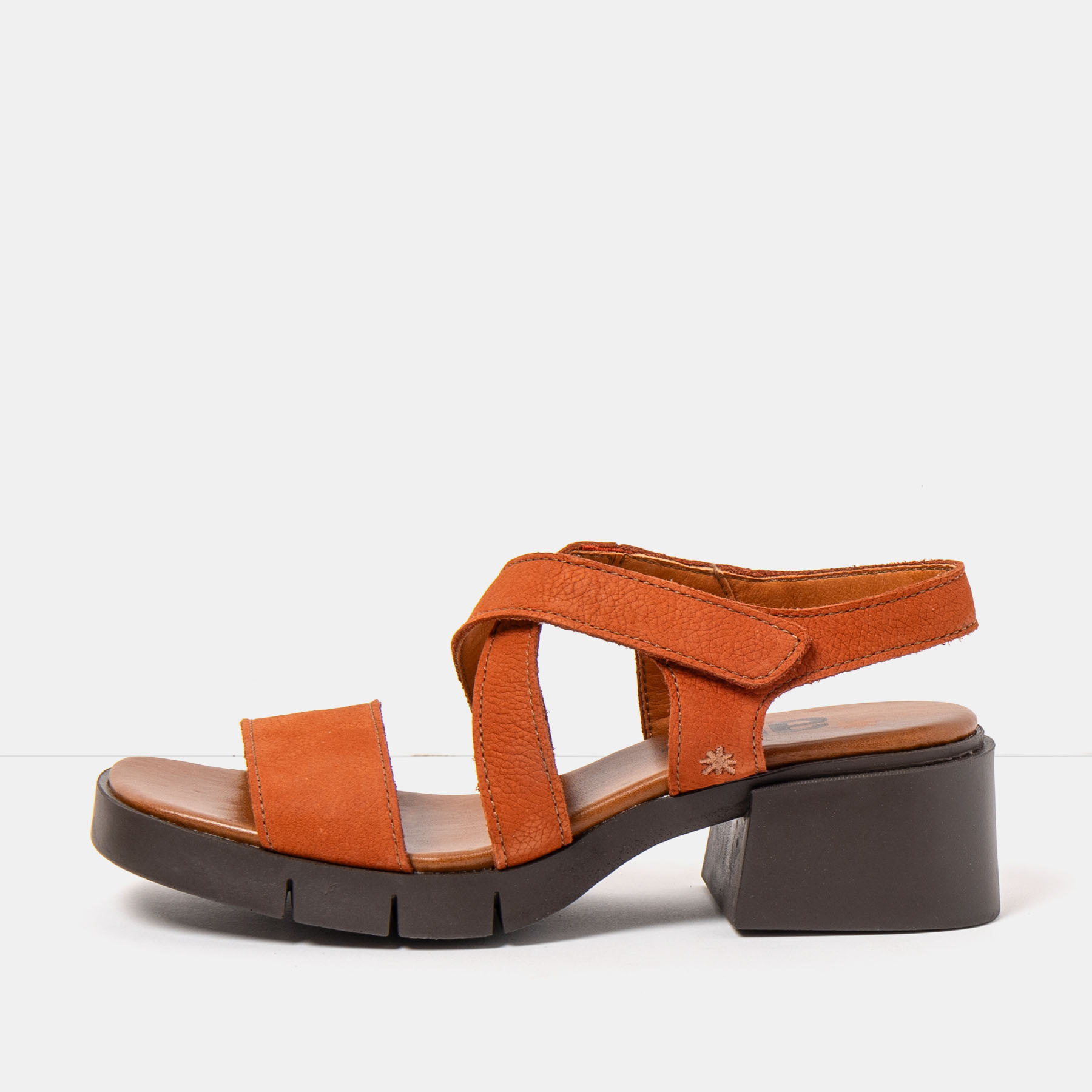 Sandalias con tacón 2062 NOBUCK DARK ORANGE / VARSOVIA color Dark orange