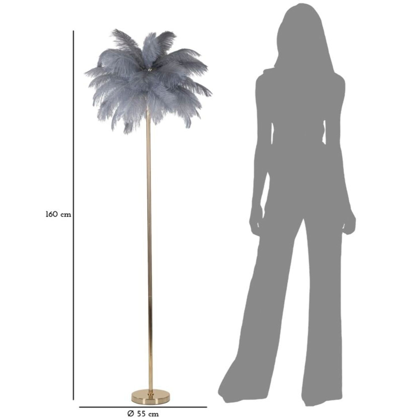 LAMPADA DA TERRA PALM GRIGIA CM Ø 55X160