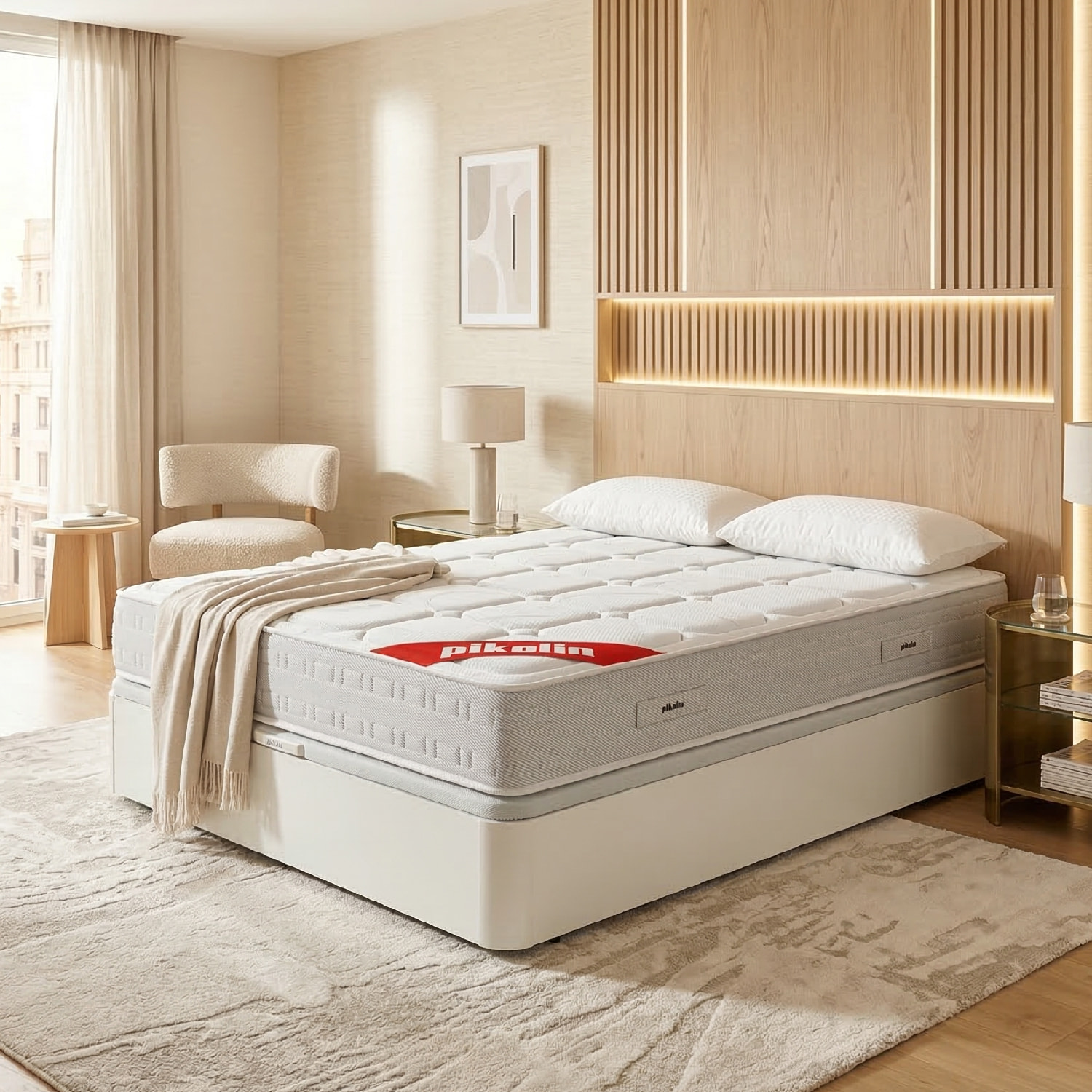 Colchón Muelles Ensacados + Canapé Abatible + Almohada Fibra | ENVIO, MONTAJE Y RETIRADA INCLUIDO | Wow