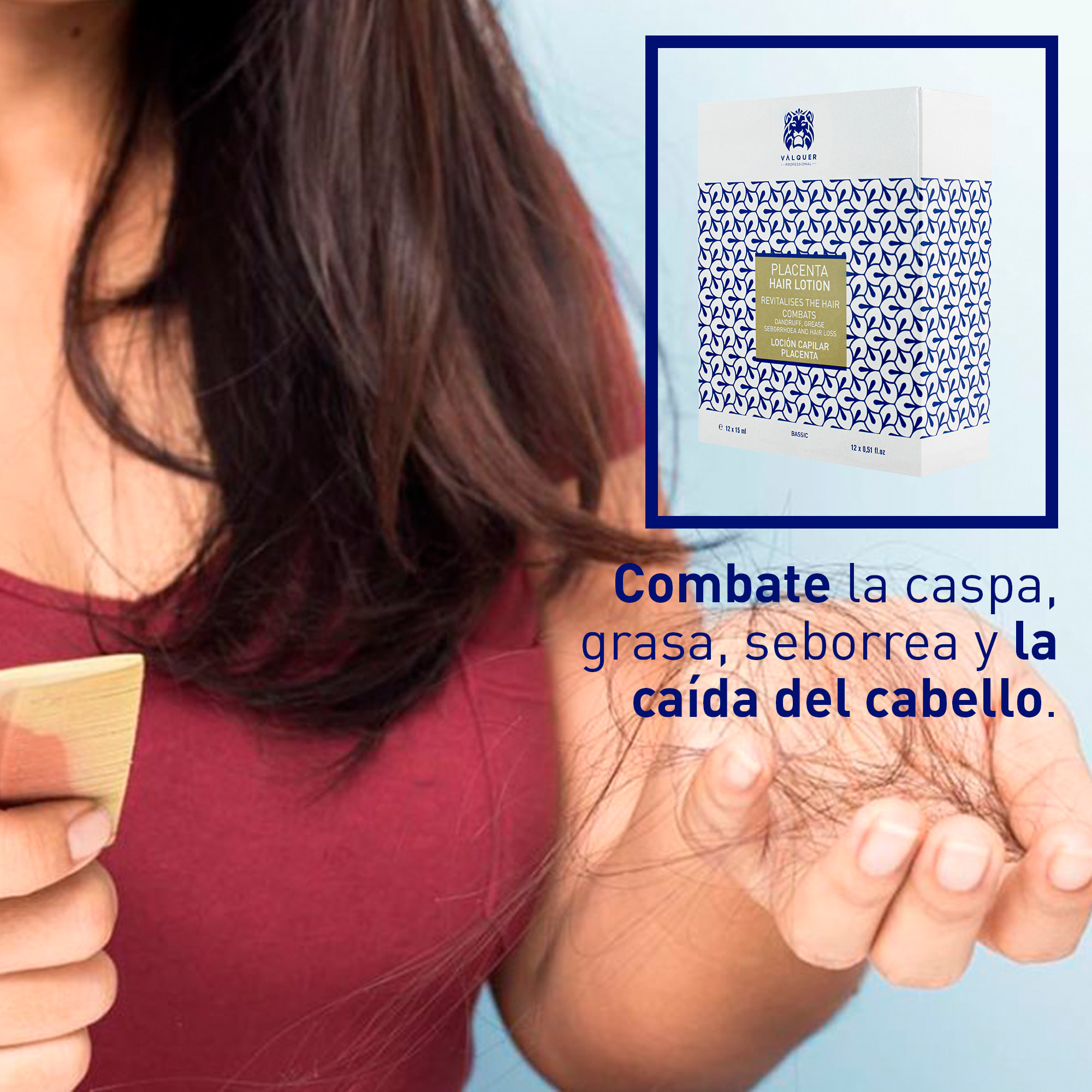 Valquer Loción Capilar de Placenta Vegetal - 12x15 ml