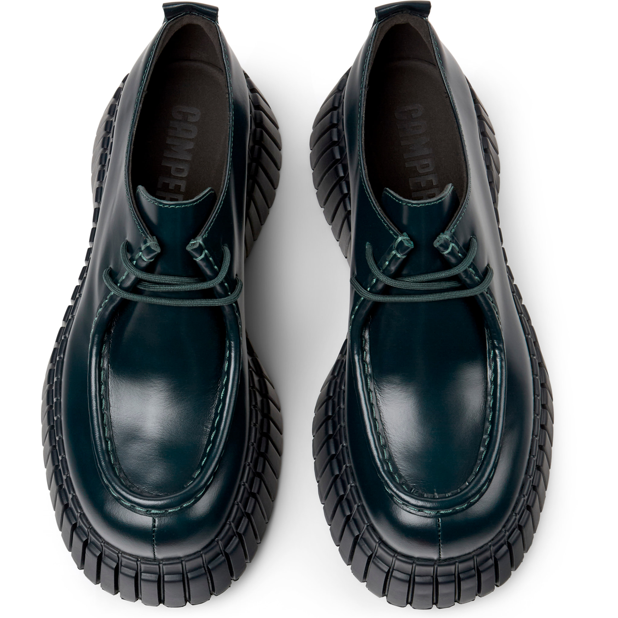 Zapatos de cordones - CAMPER BCN - Verde - Cuero liso