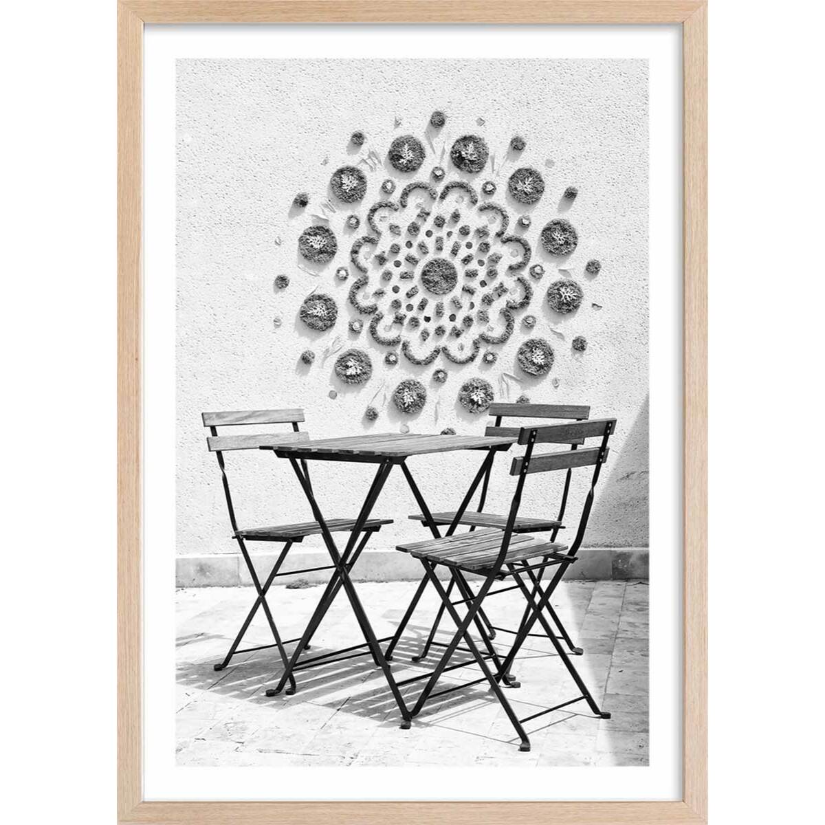 Affiche pause détente Affiche + cadre en bois - Chêne