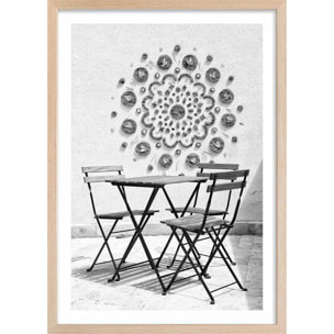 Affiche pause détente Affiche + cadre en bois - Chêne