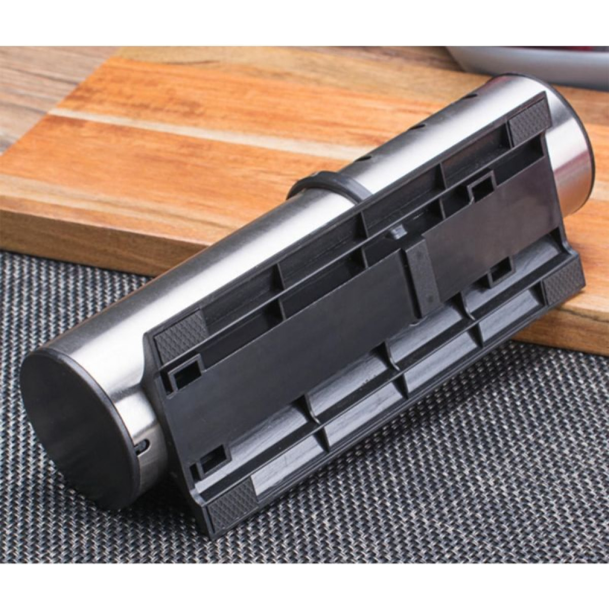 Aiguiseur de couteaux manuel à cylindre en acier inoxydable Herzberg HG8102