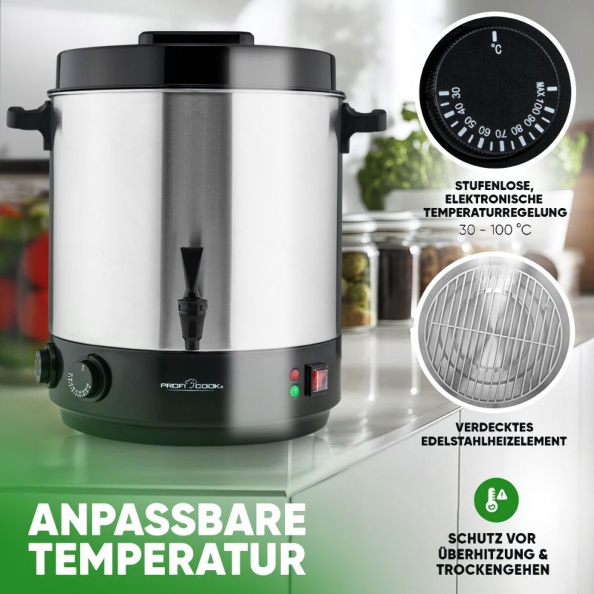 Stérilisateur à bocaux 32L Inox Proficook PC-EKA1283-Inox
