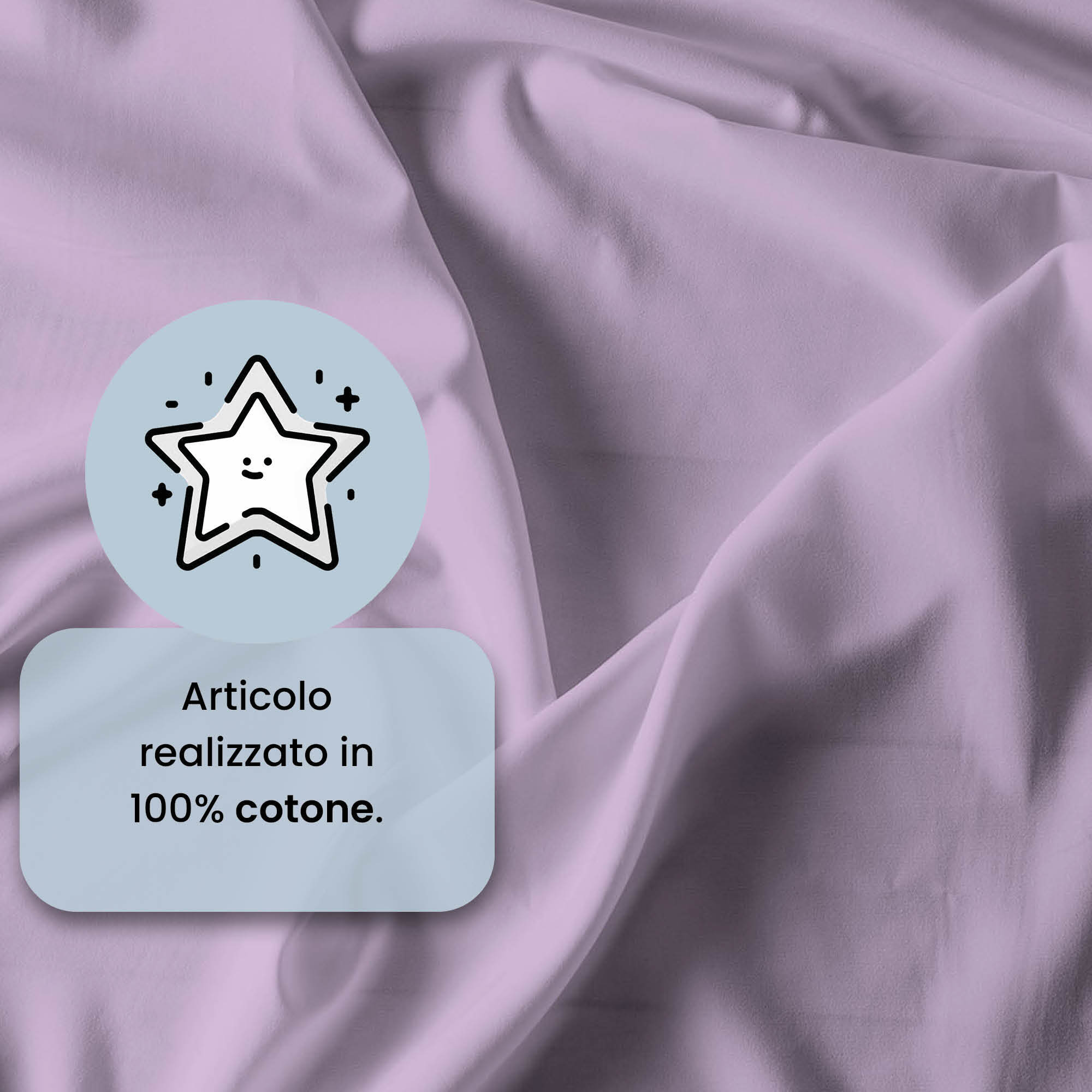 COMPLETO LETTO MAX COLOR, 100% Cotone, Made in Italy - LILLA