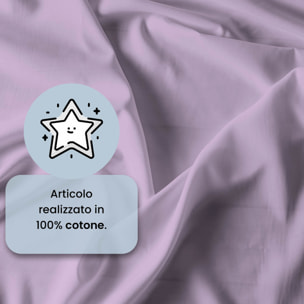 COMPLETO LETTO MAX COLOR, 100% Cotone, Made in Italy - LILLA