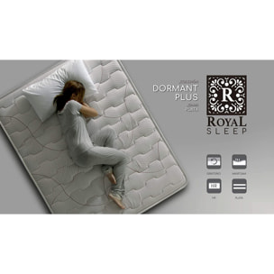 Colchón viscoelástico Royal Sleep Dormant Plus, 22 cm, Antiácaros, Hilo de plata, Firmeza alta