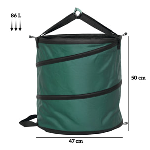 Set de 4 Bolsas de Basura de Jardín 86L Bolsas para Residuos Resistentes con Asas Fijación de Botones y Diseño Pop-Up Plegables y Reutilizables