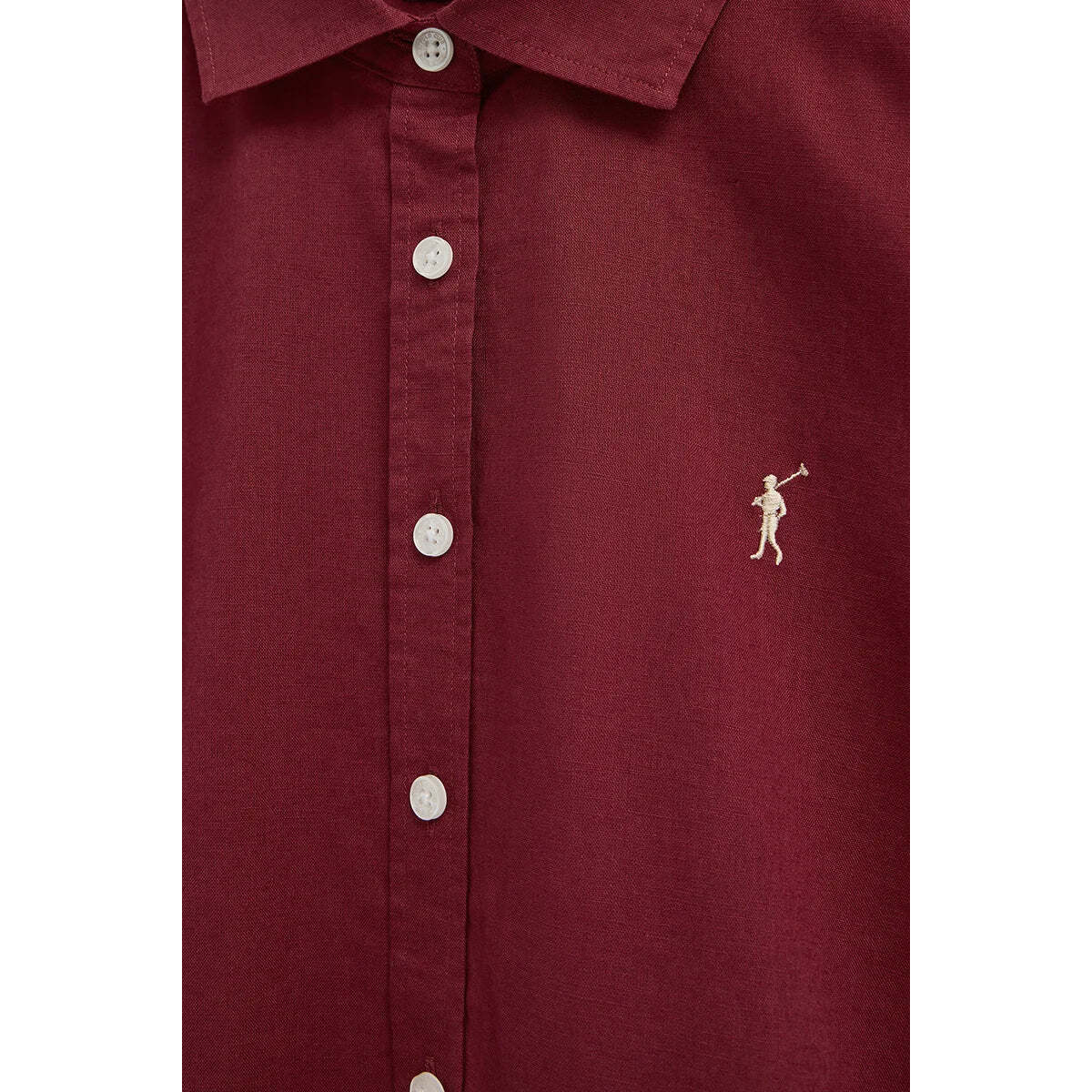Camicia cotolino vinaccia dal fit ampio con ricamo Rigby Go