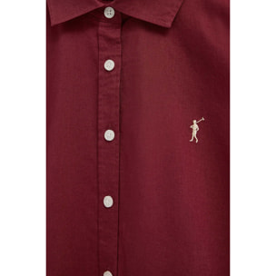 Camicia cotolino vinaccia dal fit ampio con ricamo Rigby Go