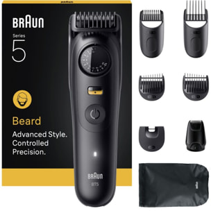 Tondeuse multi usages BRAUN BT5560, molette réglable, 40 hauteurs de coupe, précision 0,5 mm, autonomie 120 mn