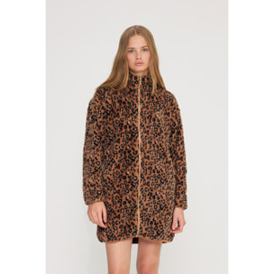 Vestaglia lunga donna macu in eco pelliccia con zip Noidinotte