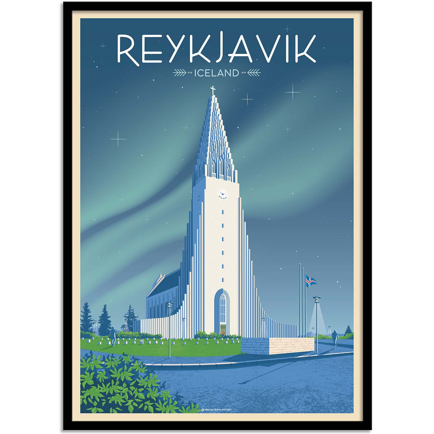 Affiche - Reykjavik Islande - Olahoop Travel Posters
