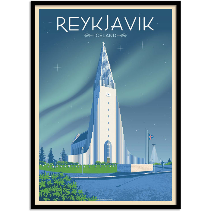 Affiche - Reykjavik Islande - Olahoop Travel Posters