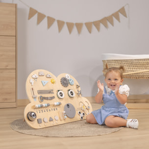 Tablero de actividades Montessori niños, cloud busy board, diseño nube