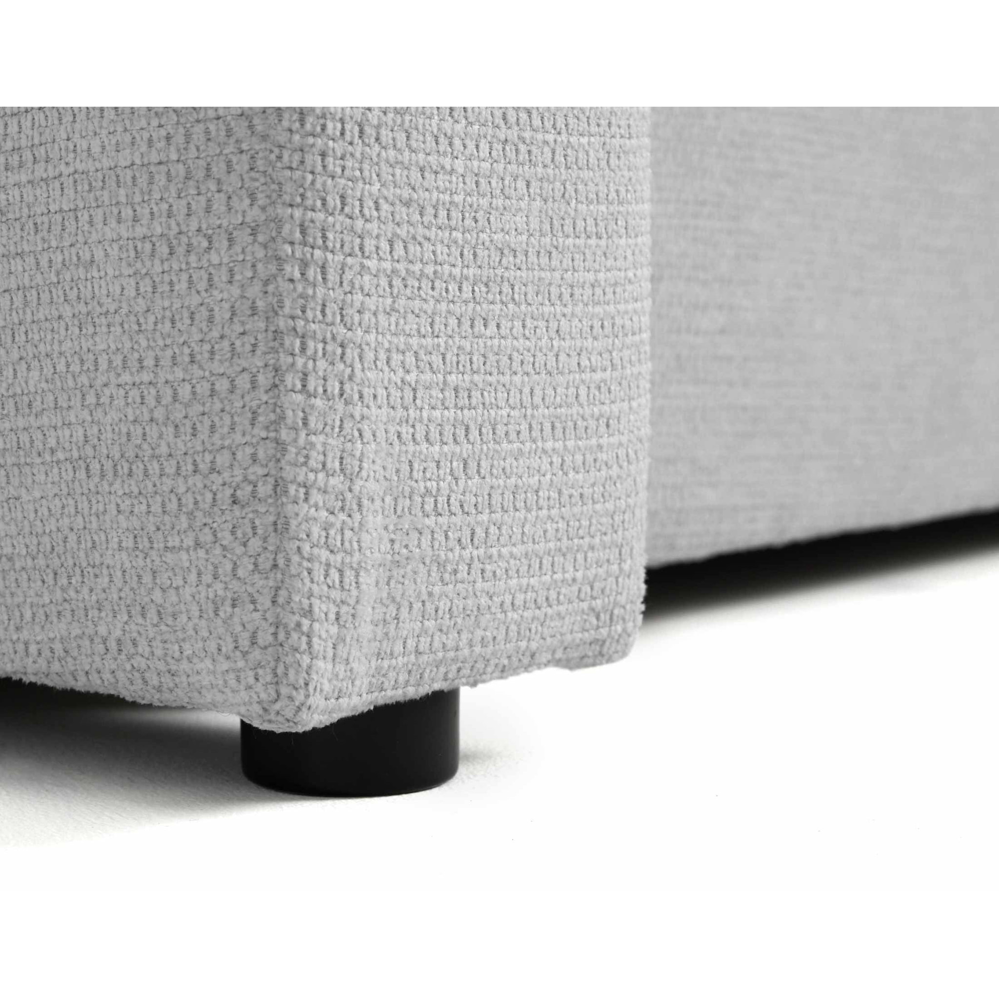 Canopy - canapé d'angle réversible - 4 places - convertible avec coffre - en tissu texturé - Gris clair
