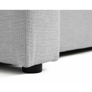 Canopy - canapé d'angle réversible - 4 places - convertible avec coffre - en tissu texturé - Gris clair
