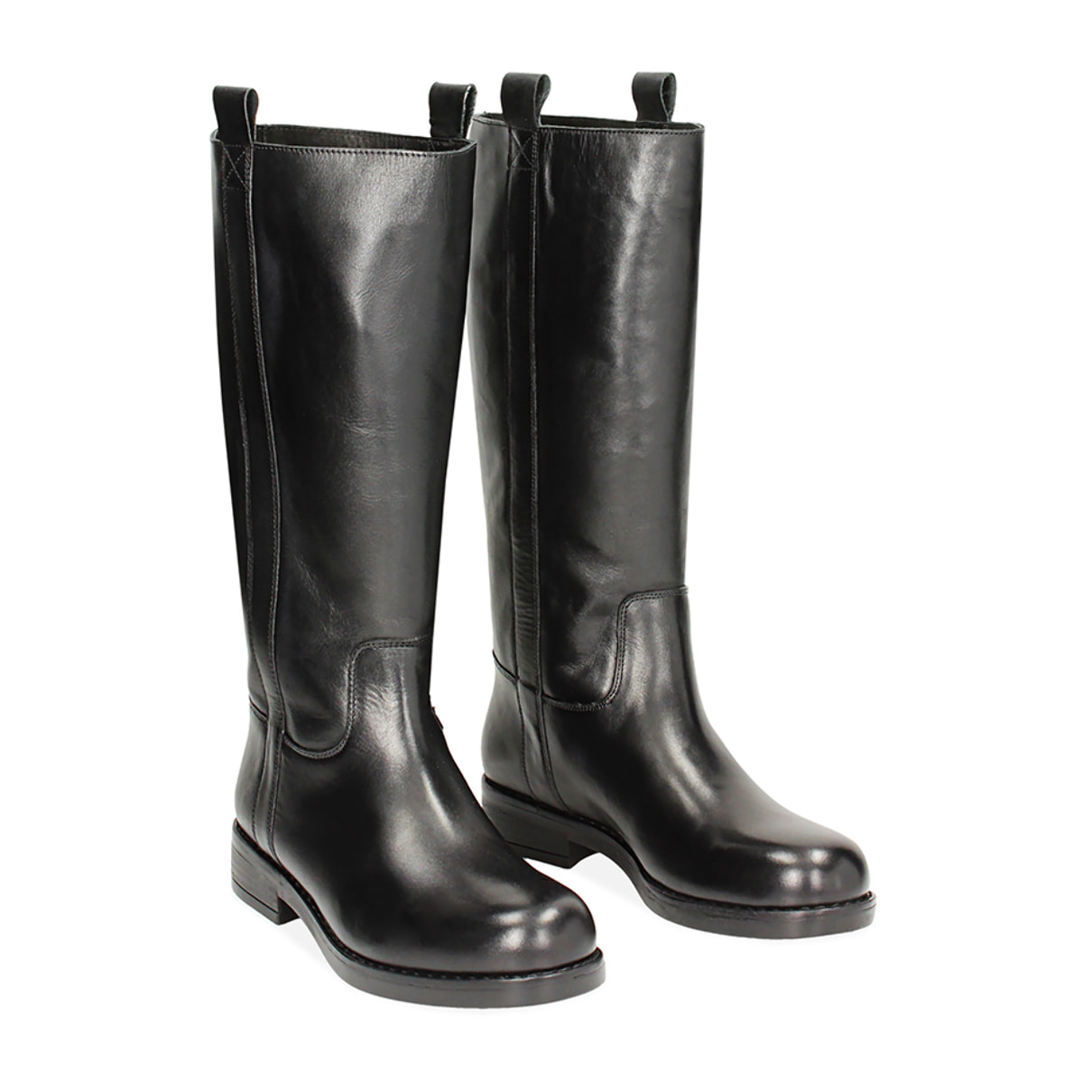 Stivali biker in pelle neri