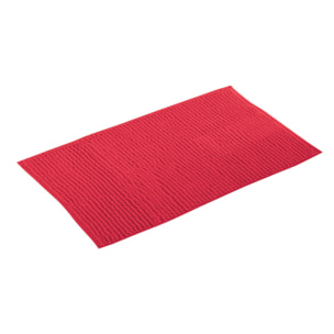 Alfombra de baño MSV "Chenille" de microfibra en color rojo 40 x 60 cm