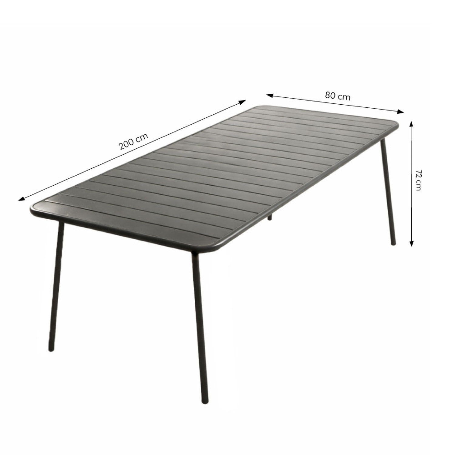 EVORA Ensemble table de jardin 200 cm et 8 chaises