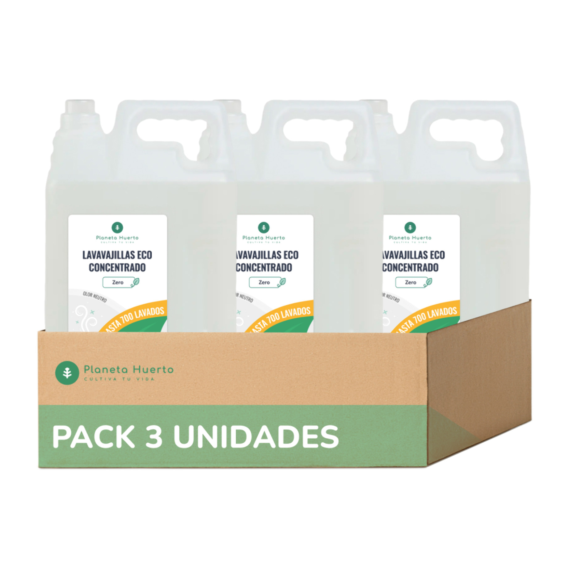 Planeta Huerto | PLANETA HUERTO | Pack 3x Lavavajillas Manual Hipoalergénico Sin Perfume Eco 5L - Fórmula Natural para una Limpieza Segura y Ecológica