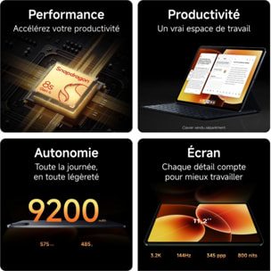 Tablette Android XIAOMI Pack Pad8 tout-en-un Gris 128Go