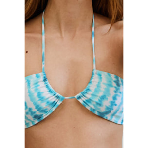 Top de bikini con estampado tie dye