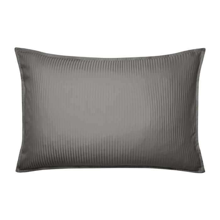 Taie d'oreiller unie en satin de coton, GRAND HOTEL, Gris Zinc