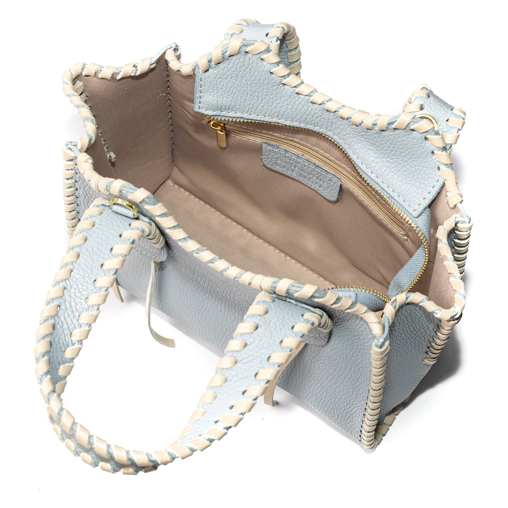 Avio borsa a mano donna. Pelle autentica Dollaro con cuciture decorative in pelle.