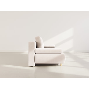 Sophie - Canapé droit 3 places convertible avec coffre en velours côtelé - Beige