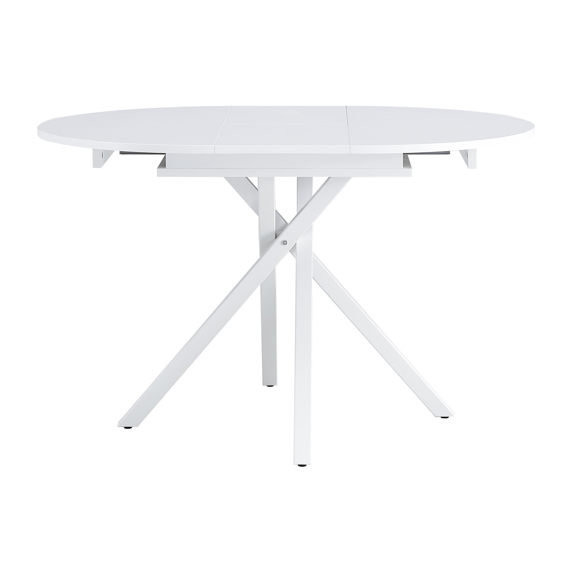 Mesa extensible – Blanco mate y patas ajustables