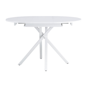Mesa extensible – Blanco mate y patas ajustables