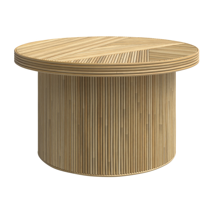 Table basse ronde D80 cm en rotin naturel - Hélène
