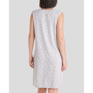 Camisón corto mujer plumas sin mangas fresco