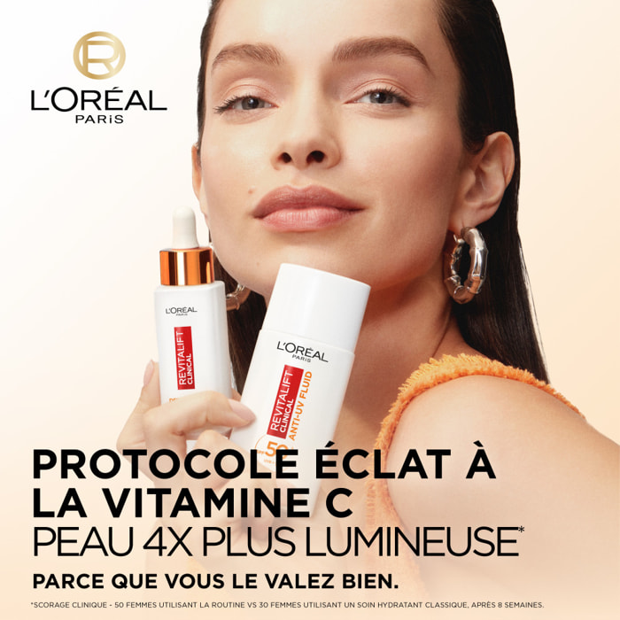 L’Oréal Paris Coffret deux produits Revitalift Clinical Sérum Teint Lumineux Vitamine C 30ml et Fluide Anti-UV FPS 50+ Vitamine