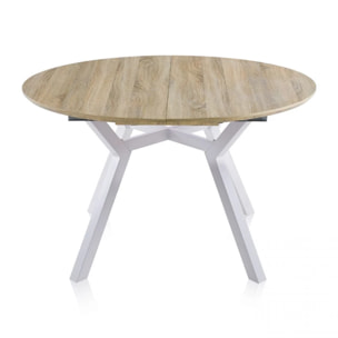 Mesa redonda extensible Aeris Roble - Blanco