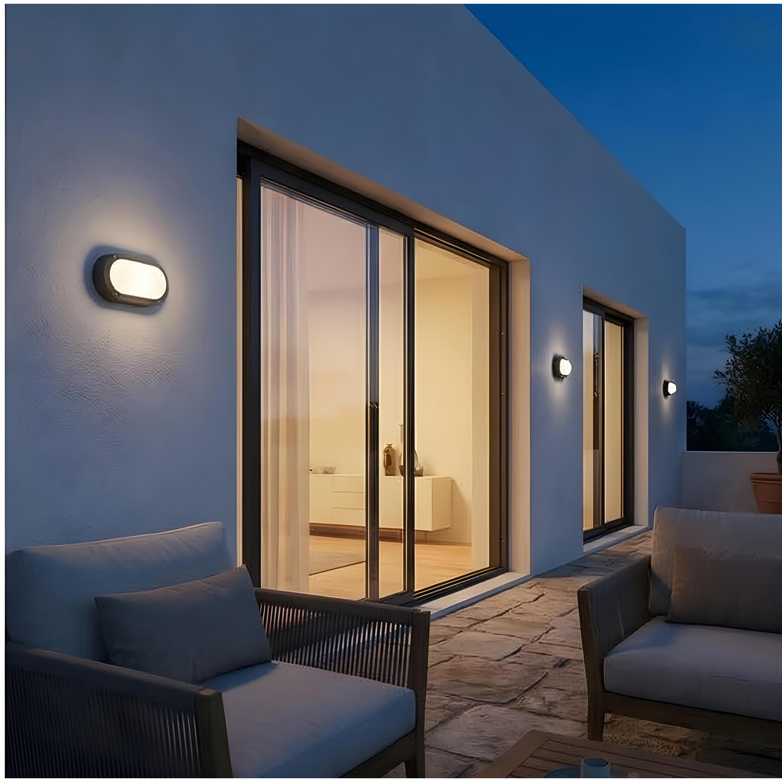 LEDS C4 Aplique Ip66 Basic Led 6.7W Sw 2700-3200-4000K On-Off Gris Urbano 721Lm