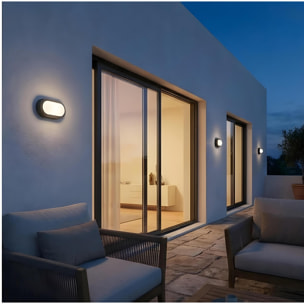 LEDS C4 Aplique Ip66 Basic Led 6.7W Sw 2700-3200-4000K On-Off Gris Urbano 721Lm