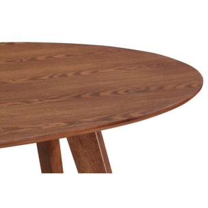 Table à manger vintage ovale en bois foncé L160 cm MARIK