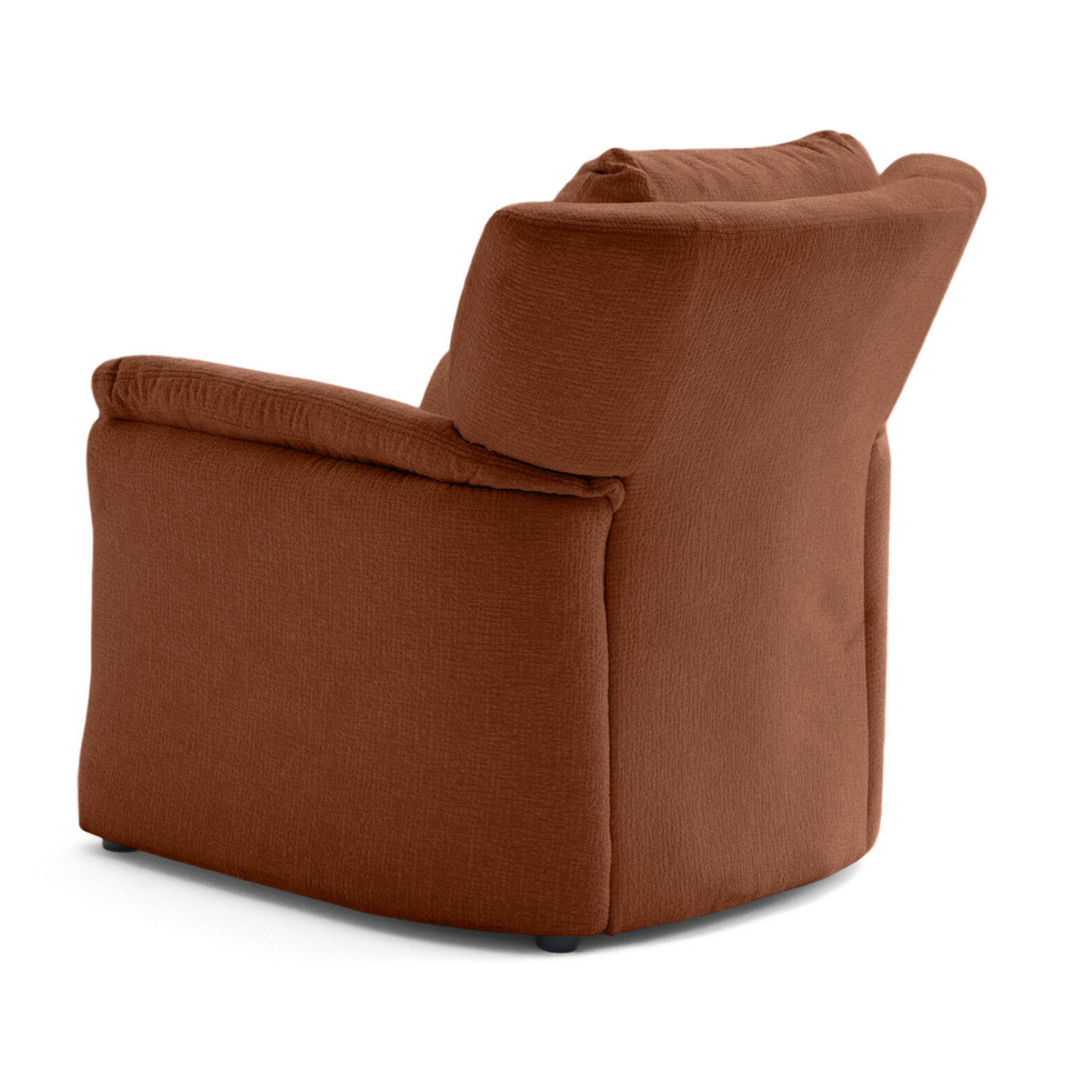 Bastille - fauteuil en tissu velours relief - Terracotta